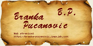 Branka Pucanović vizit kartica